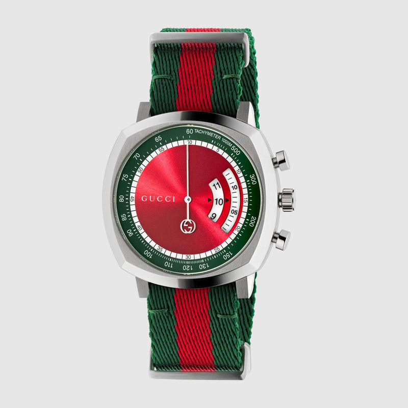 Gucci YA157304 Grip Red-Green Nylon Strap Men Watches - Lexor Miami