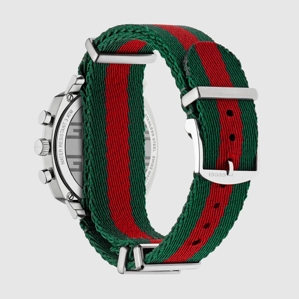 Gucci YA157304 Grip Red Green Nylon Strap Men Watches Lexor Miami