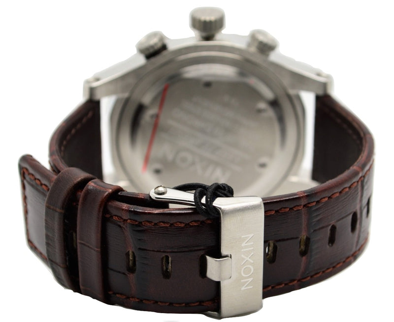 Nixon A3631887-00 The 48-20 Chrono Brown Dial Brown Leather Strap Lefty Dive Men Watches Lexor Miami - Lexor Miami