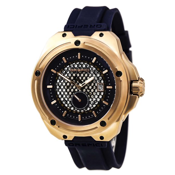 Orefici ORM15S4708 Special Editions Blue Dial Rose Gold Steel Blue Strap Men Watches Lexor Miami - Lexor Miami