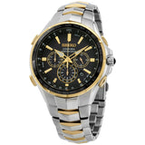 Seiko SSG010 Coutura Radio Sync Solar Black Dial Two Tone Steel Chronograph World time Men Watches Lexor Miami - Lexor Miami