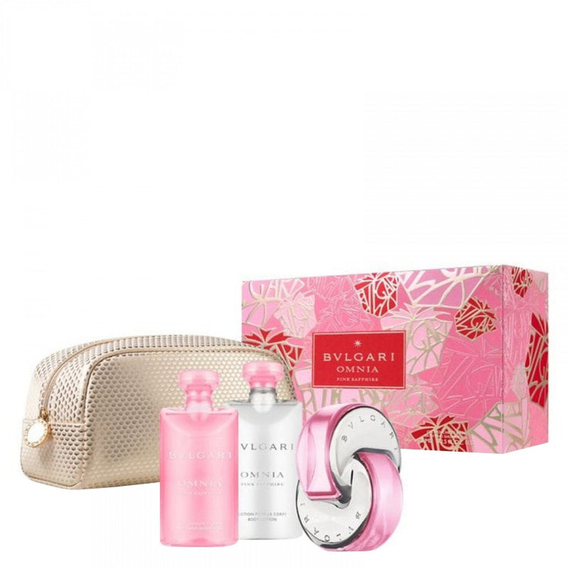 Bvlgari Omnia Pink Sapphire 2.2oz. EDT L, 2.5oz. Body Lotion, 2.5oz. Shower Gel Women Set - Lexor Miami