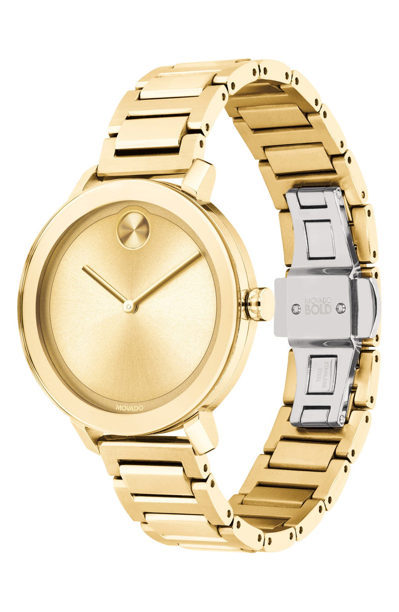 Movado 3600648 Bold Evolution Gold Stainless Steel Strap Women Watches - Lexor Miami