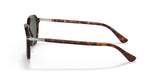 Side view of Persol PO3256S 24/31 51 Unisex Sunglasses, featuring a tortoiseshell frame, dark lenses, and silver hinges. These stylish Persol Sunglasses blend elegance with distinctive detailing for a timeless unisex accessory.