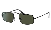 Ray-Ban Sunglasses Rayban RB3957 002/31 49 Julie Unisex sunglasses with a black rectangular frame, dark polarized lenses, and thin metal arms, inspired by the iconic RB3957 style. Displayed angled on a white background.