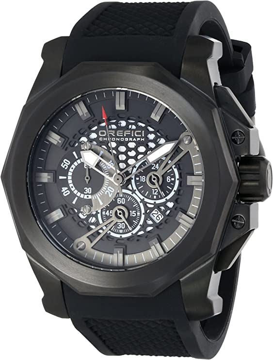 Orefici ORM2C4803 Gladiatore Black ion-plated Stainless Steel Watch with Black rubber band Unisex Watches Lexor Miami - Lexor Miami