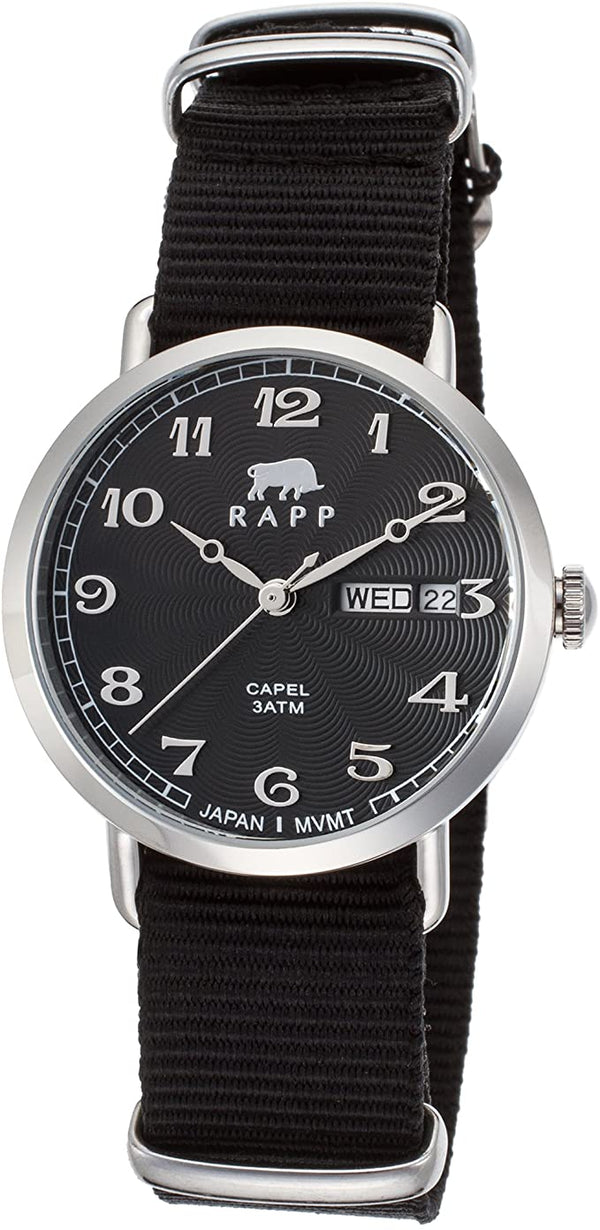 RAPP RP2118 Capel Black Nylon And Dial Stainless Steel Women Watches Lexor Miami - Lexor Miami