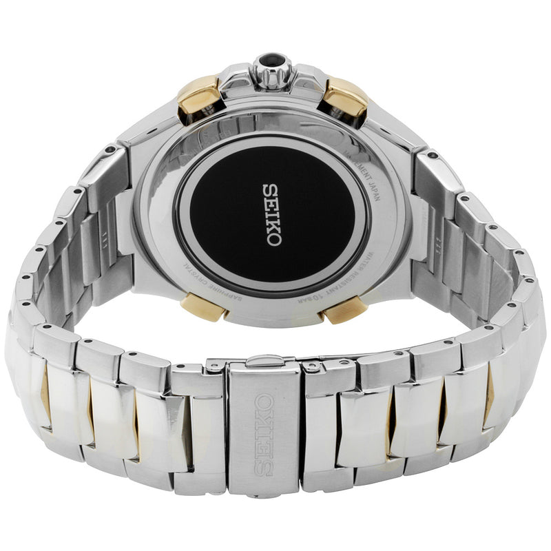 Seiko SSG010 Coutura Radio Sync Solar Black Dial Two Tone Steel Chronograph World time Men Watches Lexor Miami - Lexor Miami