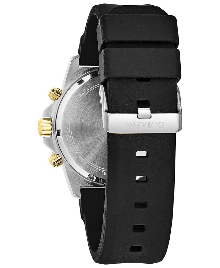 Bulova 98B277 Marine Star Chronograph Black Silicone Strap Men Watches - Lexor Miami