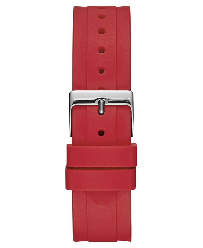 Guess U0979L3 Iconic Logo Red Silicone Strap 42mm Unisex Watches Lexor Miami - Lexor Miami