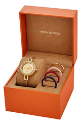 Tory Burch TBW4029 Reva Gold Stainless Steel Bangle Strap Women Watches - Lexor Miami