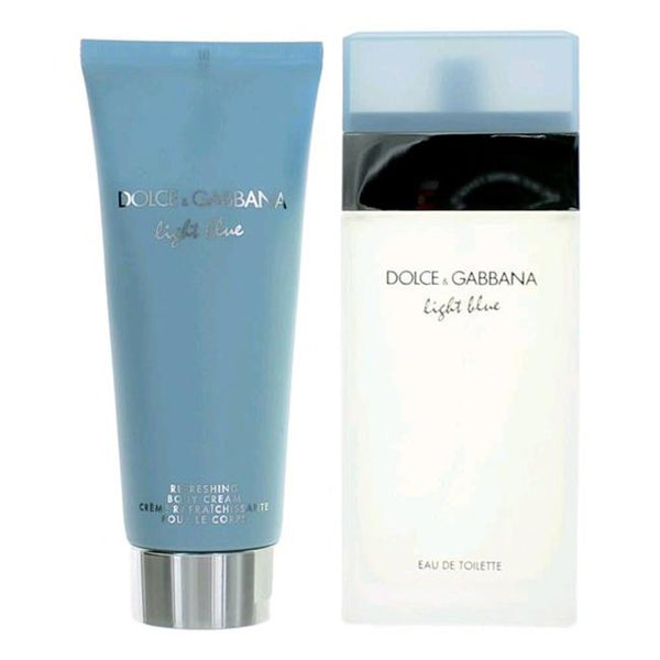 Dolce & Gabbana Light Blue 3.4 EDT Perfume, 3.4 Body Cream 2 pc Women Perfume Set - Lexor Miami