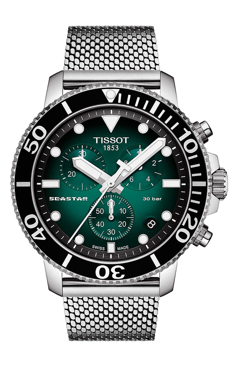 Tissot T1204171109100 Seastar 1000 Chronograph Steel Mesh Men Watches - Lexor Miami