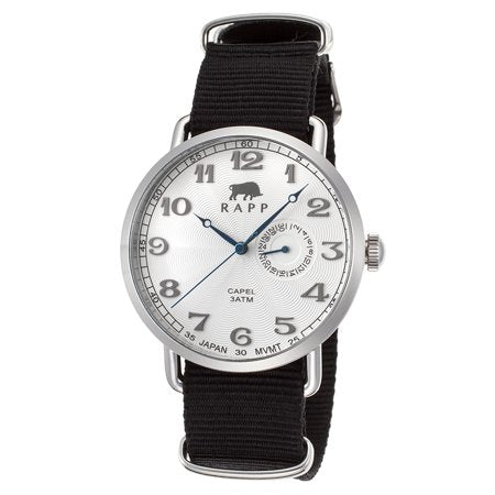 RAPP RP2165 Capel Black Nylon White Dial Stainless Steel Men Watches Lexor Miami - Lexor Miami