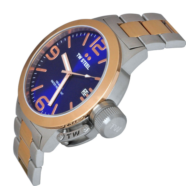 Tw Steel CB141 Canteen Bracelet Blue Dial Two Tone Rose Gold Steel Men Watches Lexor Miami - Lexor Miami