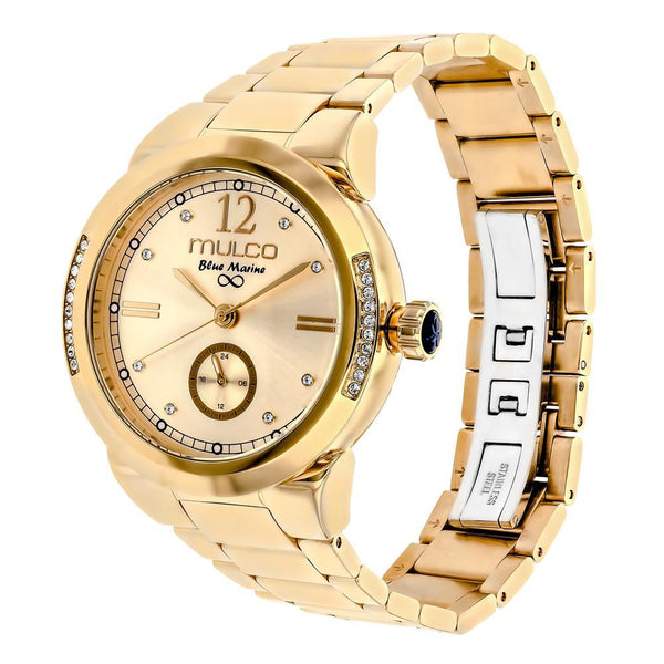 Mulco MW5 5003 033 Blue Marine Metal Gold Steel Strap Unisex Watches - Lexor Miami