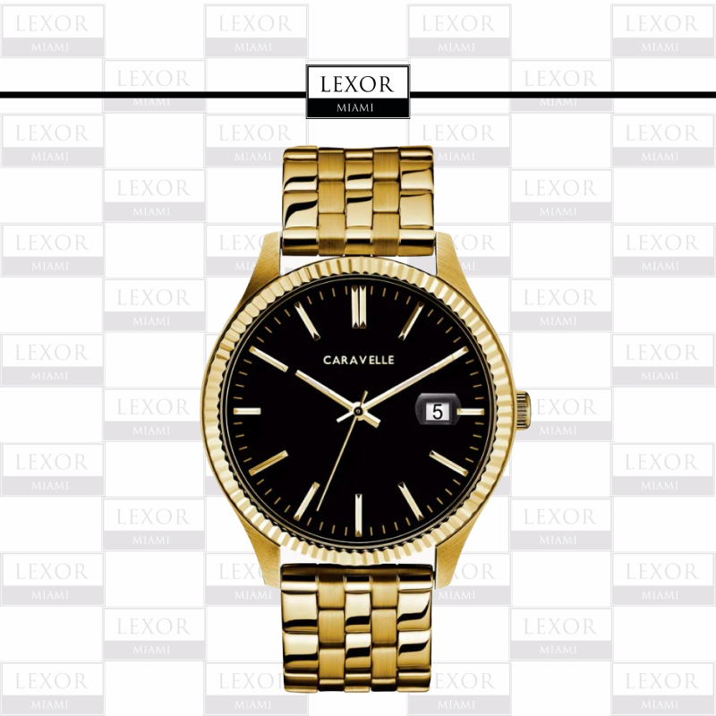 Bulova 44B121 Dress Caravelle Gold Stainless Steel Strap Men Watches