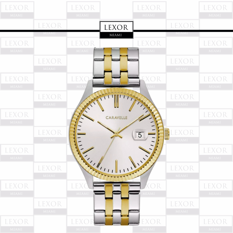 Bulova 45B148 Dress Caravelle 2 Tone Stainless Steel Strap Unisex Watches