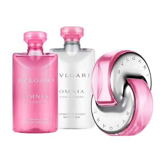 Bvlgari Omnia Pink Sapphire 2.2oz. EDT L, 2.5oz. Body Lotion, 2.5oz. Shower Gel Women Set - Lexor Miami