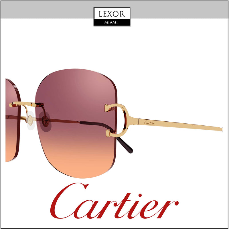 Cartier CT0037RS 002 60 60mm - 18mm - 140mm Óculos de Sol Femininos