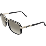 Cazal 666 C002 Unisex Sunglasses by Cazal Sunglasses feature a stylish square shape with black and gold frames, gradient dark lenses, thin black arms, and the signature CAZAL temple design.