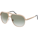 The Cazal 9100 003 61 Unisex Sunglasses by Cazal Sunglasses feature a gold aviator style, double bridge, gradient gray lenses, and thin metal arms with black tips—classic eyewear shown on a white background.