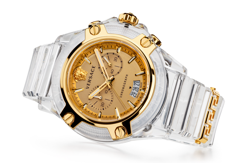 Versace VEZ700121 Icon Active Chronograph Transparent Strap Men Watches - Lexor Miami
