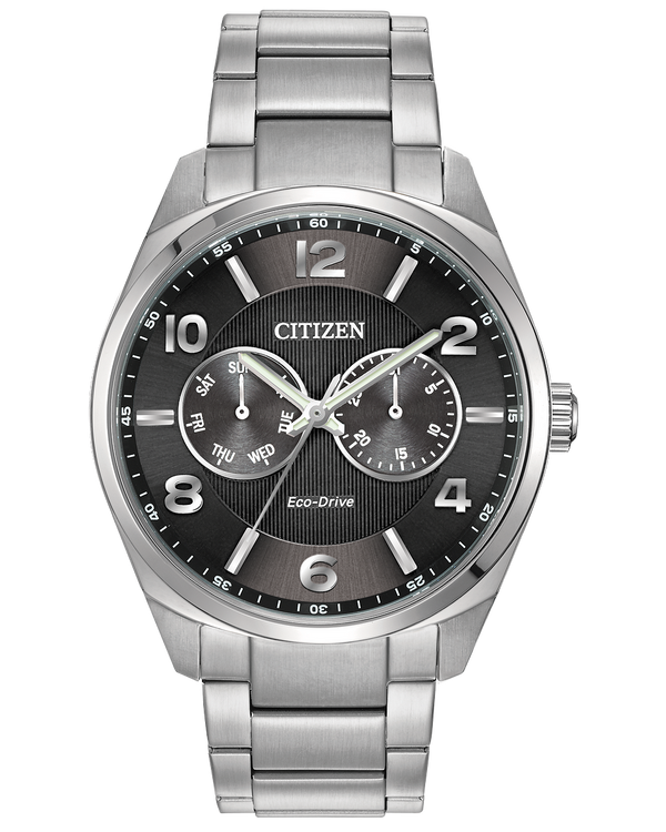 Citizen AO9020-84E Corso Eco-Drive Silver Stainless Steel Strap Men Watches - Lexor Miami