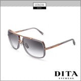 The Dita DRX-2030-S-GRY-RGD-59-Z Mach One Unisex Sunglasses by Dita Sunglasses, featuring a titanium rose gold frame and gray gradient lenses, are shown angled on a white background with "LEXOR MIAMI" and "DITA EYEWEAR" above and below.