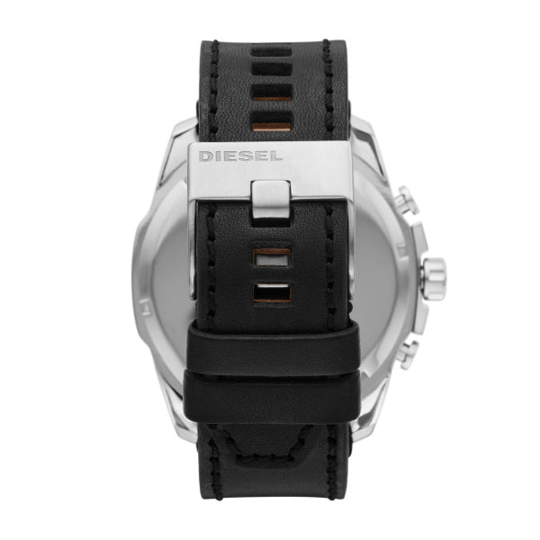 Diesel DZ4559 Mega Chief Black Leather Strap Men Watches - Lexor Miami