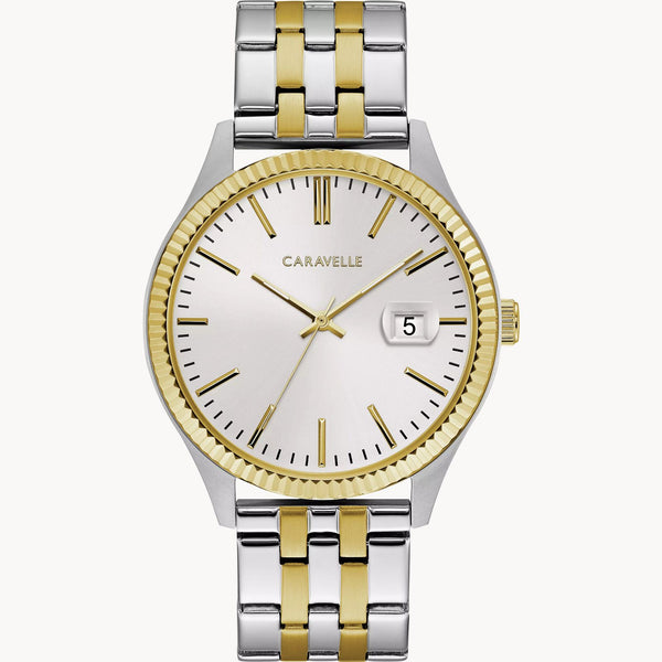 Bulova 45B148 Dress Caravelle 2 Tone Stainless Steel Strap Unisex Watches - Lexor Miami