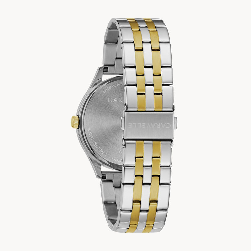 Bulova 45B148 Dress Caravelle 2 Tone Stainless Steel Strap Unisex Watches - Lexor Miami