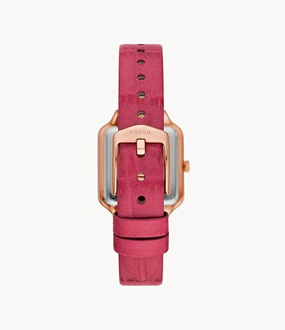 Fossil ES5085 Raquel Fuchsia Croc Leather Strap Women Watches - Lexor Miami