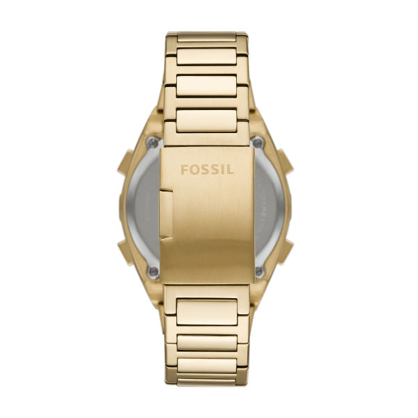 Fossil FS5862 Everett Solar Digital Gold Stainless Steel Strap Men Watches - Lexor Miami