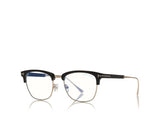 Tom Ford FT5590-F-B 001 52 Blue Block Browline Unisex Opticals