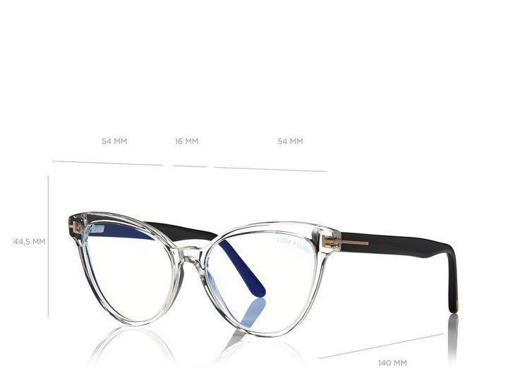 Tom Ford FT5639-B 026 54 Blue Block Soft Cateye Women Opticals - Lexor Miami