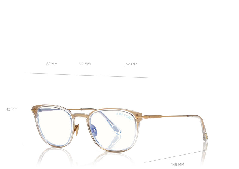 Tom Ford FT5694-B 030 52 Slim Rectangular Blue Block Women Optical Frame - Lexor Miami