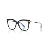 Tom Ford FT5704-F-B 005 54 Square Shape Blue Block Women Optical Frame