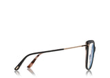 Tom Ford FT5704-F-B 005 54 Square Shape Blue Block Women Optical Frame