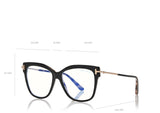 Tom Ford FT5704-F-B 005 54 Square Shape Blue Block Women Optical Frame