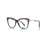 Tom Ford FT5704-F-B 052 54 Square Shape Blue Block Women Optical Frame