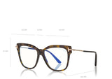 Tom Ford FT5704-F-B 052 54 Square Shape Blue Block Women Optical Frame