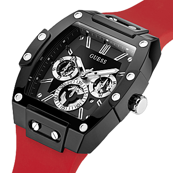 Guess GW0203G4 Phoenix Multifunctional Red Silicone Strap Men Watches - Lexor Miami