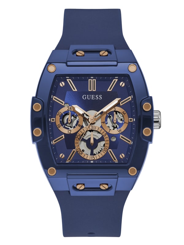 Guess GW0203G7 Phoenix Multifunctional Blue Silicone Strap Unisex Watches - Lexor Miami