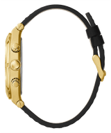 Guess GW0262G2 Gold Tone Case Black Genuine Leather  Watch - Lexor Miami