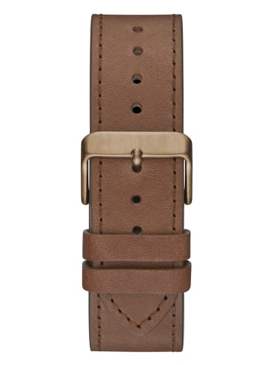 Guess GW0262G3 Continental Brown Leather Strap Unisex Watches - Lexor Miami