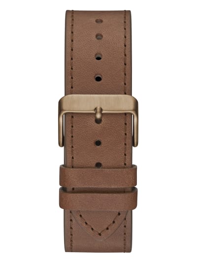 Guess GW0262G3 Continental Brown Leather Strap Unisex Watches – Lexor Miami