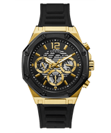 Guess W0263G1 Gold Tone Case Black Silicone Watch Men - Lexor Miami