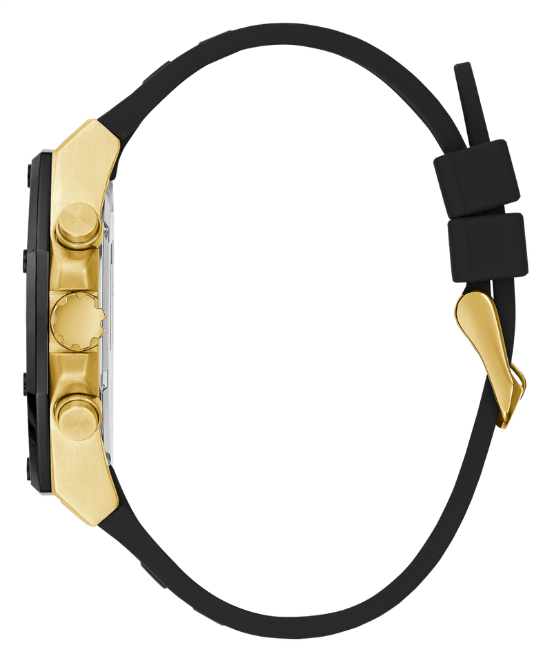 Guess W0263G1 Gold Tone Case Black Silicone Watch Men - Lexor Miami