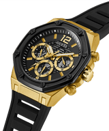 Guess W0263G1 Gold Tone Case Black Silicone Watch Men - Lexor Miami